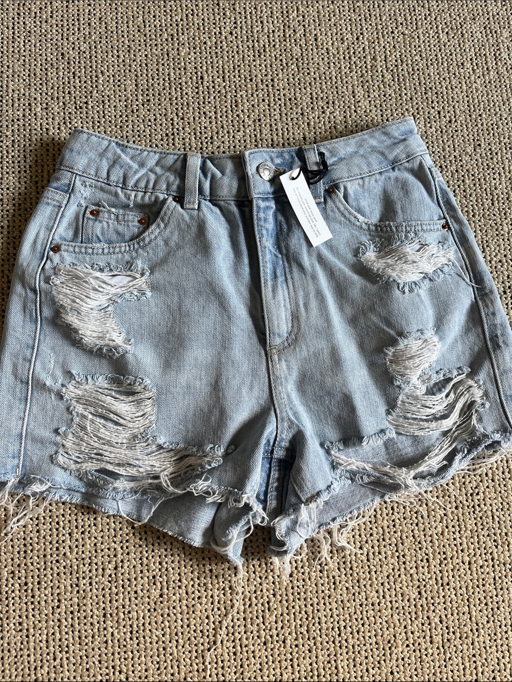 NWT Topshop Light Blue Distressed Denim Women’s Shorts